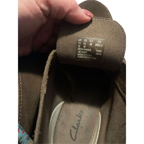 Clarks Mens Brown Bushacre 3 Sand Suede Leather Lace Up Ankle Boots Size 12 - Picture 3 of 13